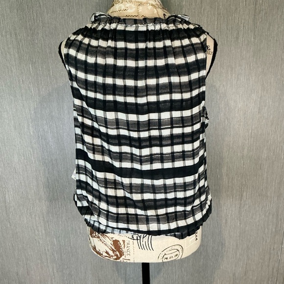 a.n.a Black and White Checkered Blouse Size P/L - Picture 8 of 9